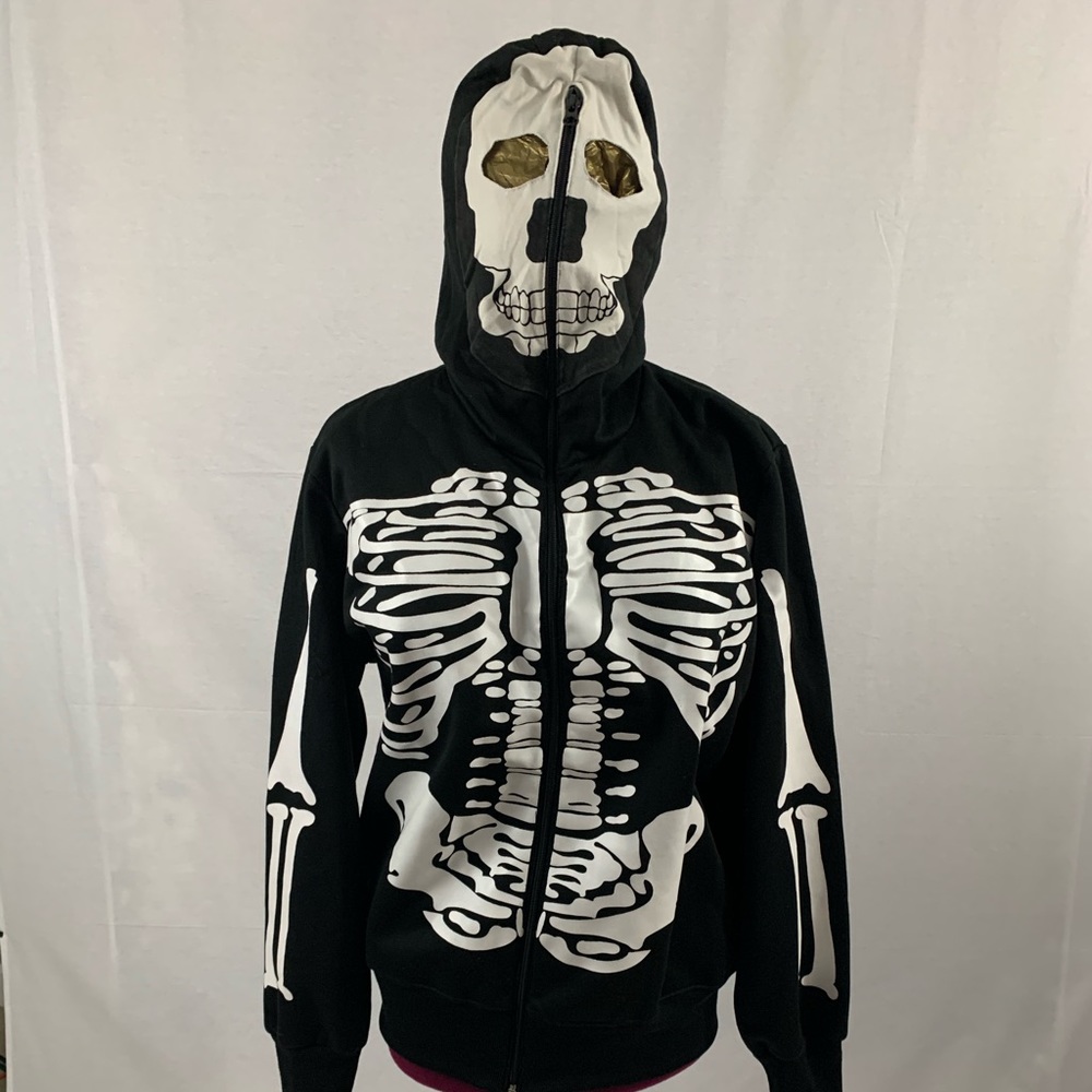Skeleton Print Black Jacket
